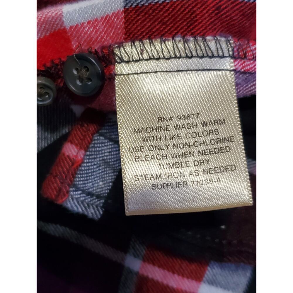 The Foundry Supply Co Flannel Shirt Men’s 2XL Red Black Plaid Long Sleeve - Picture 3 of 12